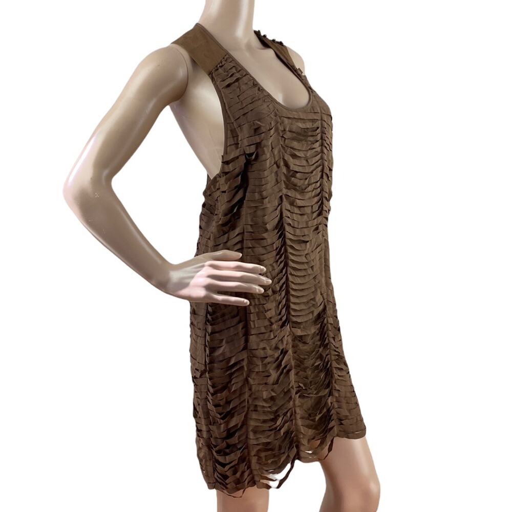 Sheri Bodell 100% Silk Fringed Racerback Dress L